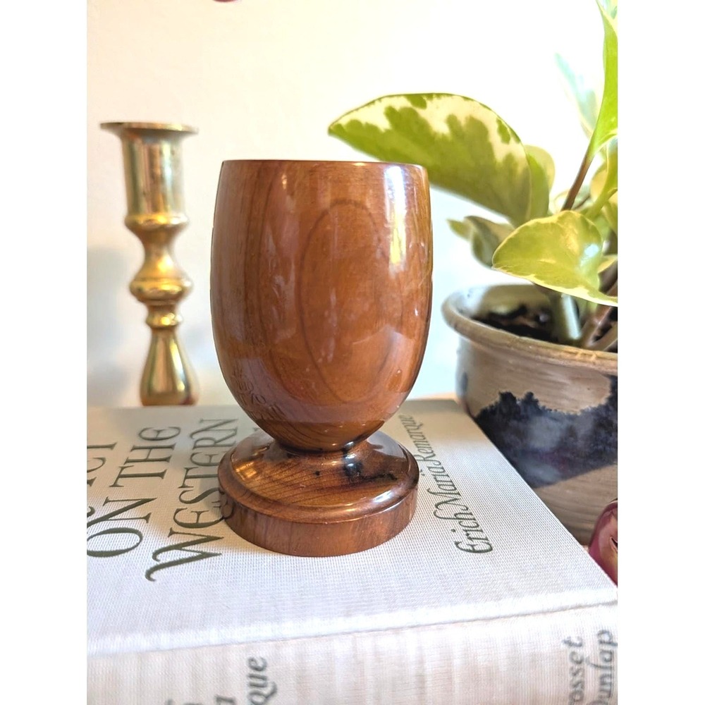 Vintage MCM Myrtlewood Chalice Goblet Oregon Coast Wood 3.75in Trail's End Curio